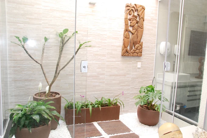 Jardim interno da clínica